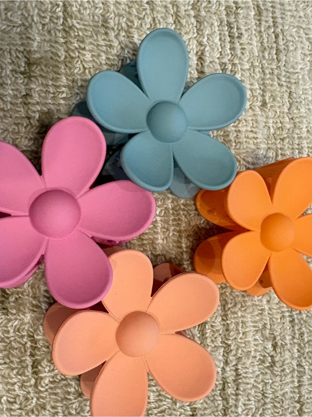 Floral Hair Clips - Pink, Blue, Peach & Orange
